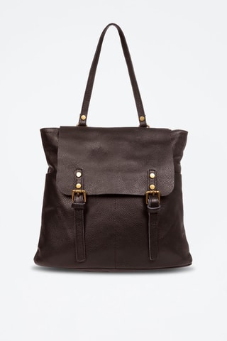 Mochila em couro - Chocolate - Castanho