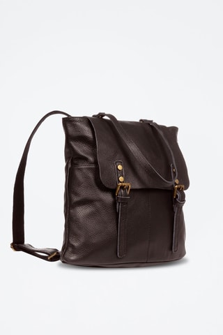 Mochila em couro - Chocolate - Castanho