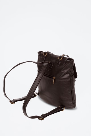 Mochila em couro - Chocolate - Castanho