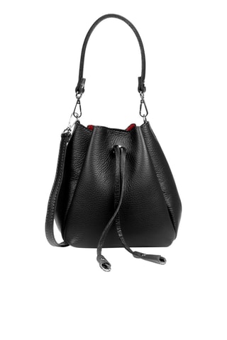Mala bucket em couro Idea - Preto - Preto