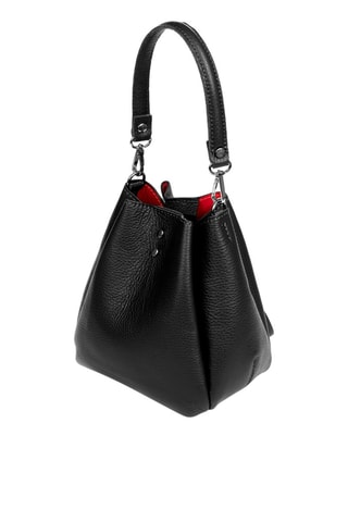 Mala bucket em couro Idea - Preto - Preto