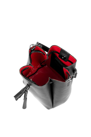 Mala bucket em couro Idea - Preto - Preto