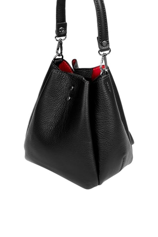 Mala bucket em couro Idea - Preto - Preto