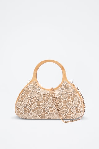 Pochette en bois et jute - Beige