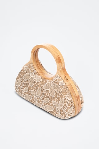 Pochette en bois et jute - Beige
