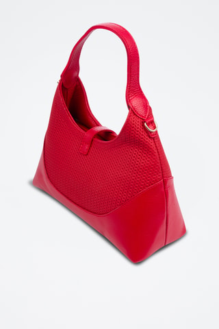 Mala de ombro em couro - Vermelho
