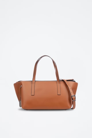 Mala shopper em couro - Castanho