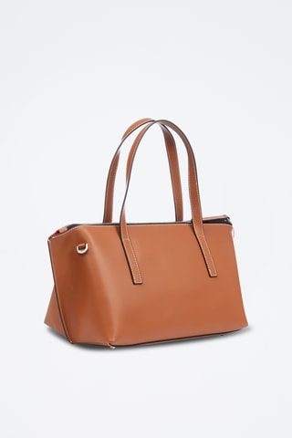 Mala shopper em couro - Castanho