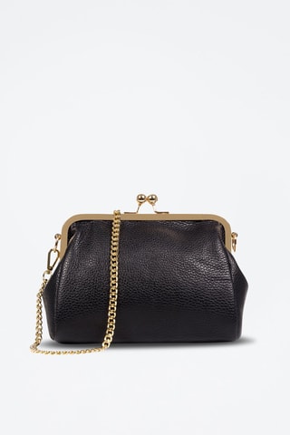 Mala a tiracolo em couro Ambivere 
Preto - Dourado e preto