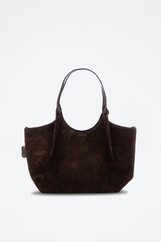 Mala shopper em nobuck - Castanho