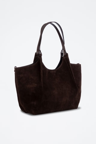 Mala shopper em nobuck - Castanho