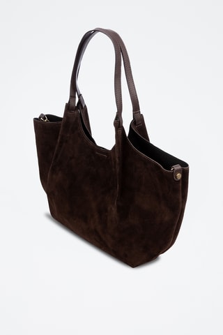 Mala shopper em nobuck - Castanho