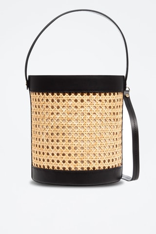 Mala bucket em couro Apiro Preto - Preto