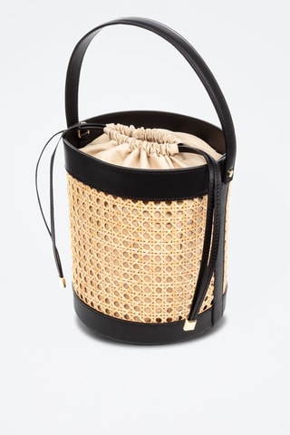Mala bucket em couro Apiro Preto - Preto
