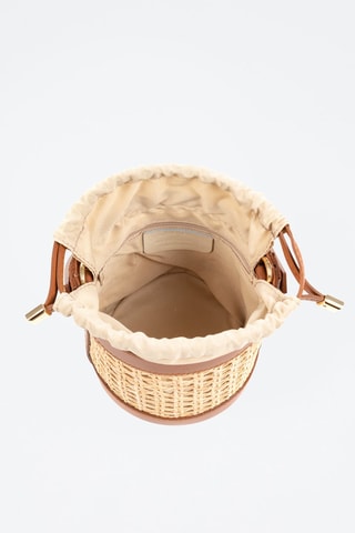 Mala bucket em couro Apice Camel - Castanho