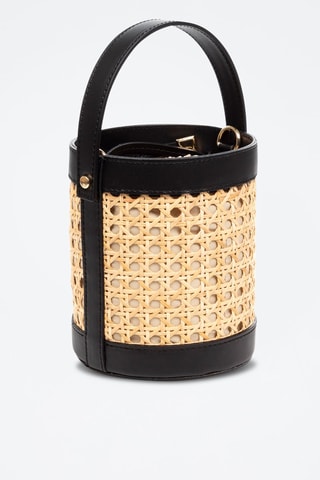 Mala bucket em couro Apice Preto - Preto