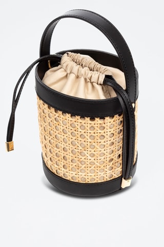 Mala bucket em couro Apice Preto - Preto