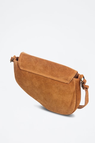 Mala a tiracolo em nobuck Camel - Castanho