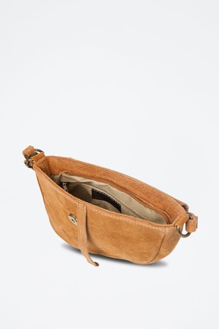 Mala a tiracolo em nobuck Camel - Castanho