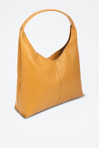 Mala de ombro de couro Bagni - Mostarda - Amarelo