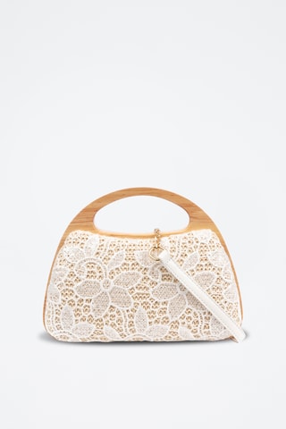 Pochette en bois et jute - Blanc