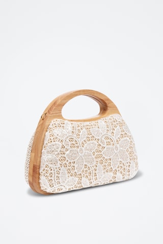 Pochette en bois et jute - Blanc