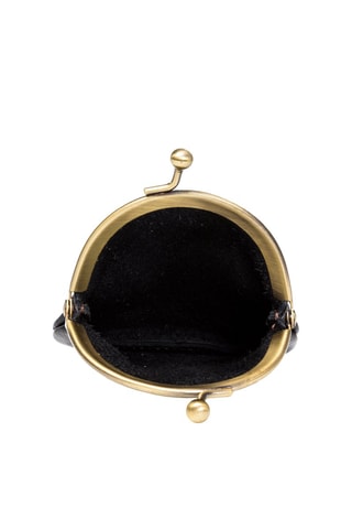 Porta-moedas em couro Ausilia Monedero - Preto - Preto