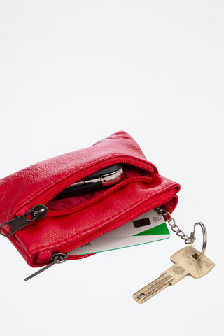 Porta-moedas em couro Atrani - Vermelho - Vermelho