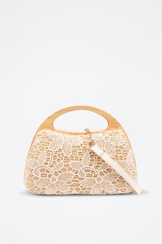 Pochette en bois et jute - Beige