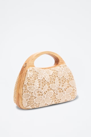 Pochette en bois et jute - Beige