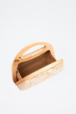 Pochette en bois et jute - Beige