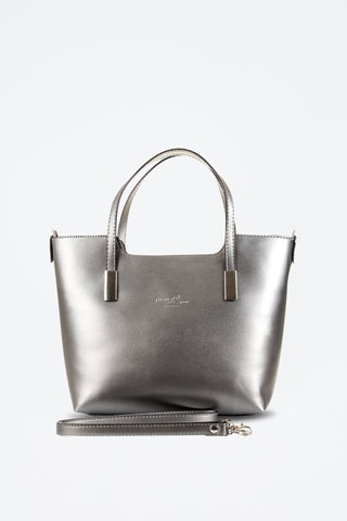 Mala shopper em couro Filippa 
Prateado - Prateado