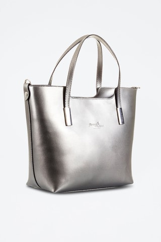 Mala shopper em couro Filippa 
Prateado - Prateado