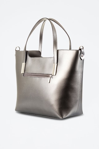 Mala shopper em couro Filippa 
Prateado - Prateado