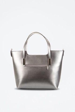 Mala shopper em couro Filippa 
Prateado - Prateado