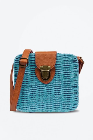 Mala a tiracolo em palha Azul-celeste - Firenze Artegiani - Azul-claro