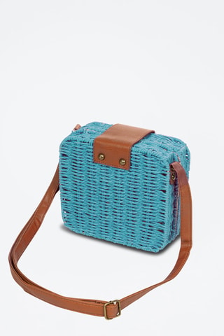 Mala a tiracolo em palha Azul-celeste - Firenze Artegiani - Azul-claro