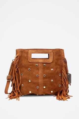Mala de nobuck Barbata - Camel - Castanho