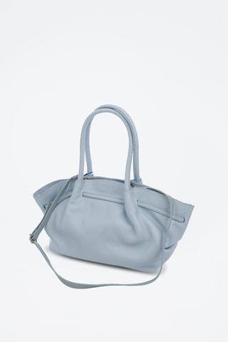 Mala shopper em couro Bema - Azul-claro