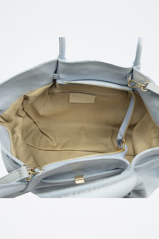 Mala shopper em couro Bema - Azul-claro