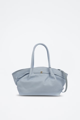 Mala shopper em couro Bema - Azul-claro