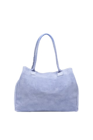 Mala shopper de nobuck Azul-claro - Azul