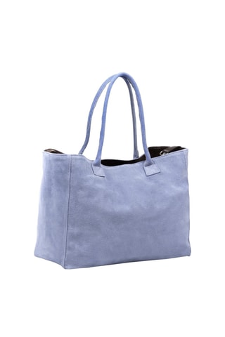 Mala shopper de nobuck Azul-claro - Azul