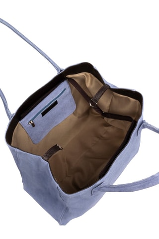 Mala shopper de nobuck Azul-claro - Azul