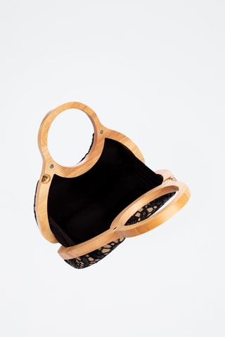 Pochette en bois et jute - Noir