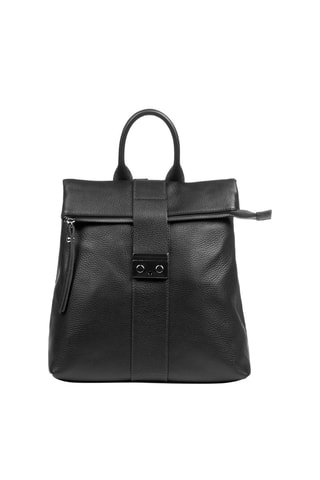 Mochila de couro Preto - Preto e vermelho