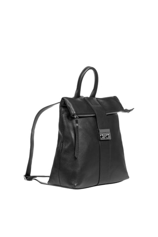 Mochila de couro Preto - Preto e vermelho