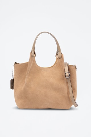 Mala shopper e pochete de nobuck Baragiano - Toupeira - Toupeira