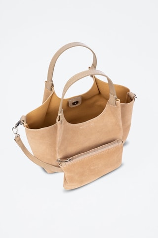 Mala shopper e pochete de nobuck Baragiano - Toupeira - Toupeira