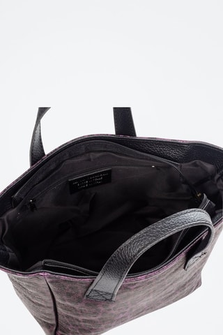 Mala shopper em nobuck Cassandra - Preto e violeta - Preto